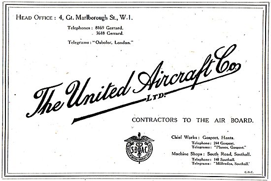 United Aircraft - Contractors To The Air Board                   