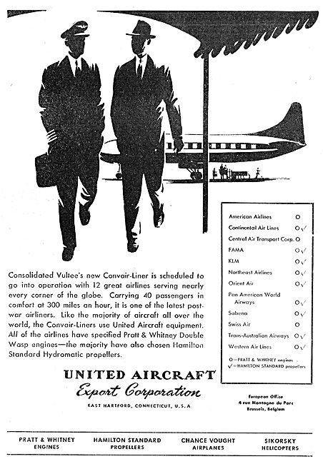 United Aircraft Export Corp - UAC - Vultee Convairliner          