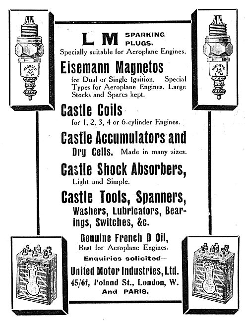 United Motor Eisemann Aero Magnetos, Spark Plugs & Electrical    