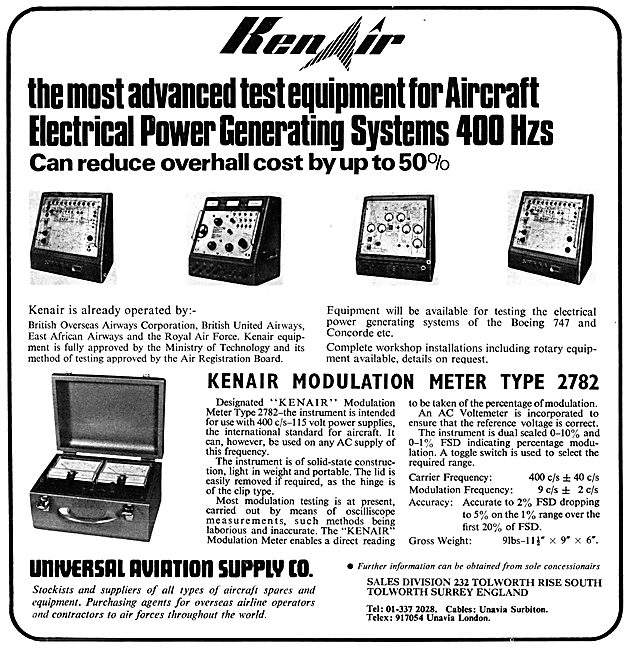 Universal Aviation Supply Co. Kenair Electrical Power Generators 