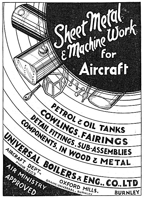 Universal Boilers & Eng Co Ltd. Burnley. Sheet Metal Work        