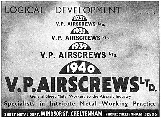 V.P.Airscrews - Sheet Metal Work. 1941                           