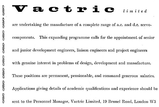 Vactric Servo Motors & Electrical Components                     