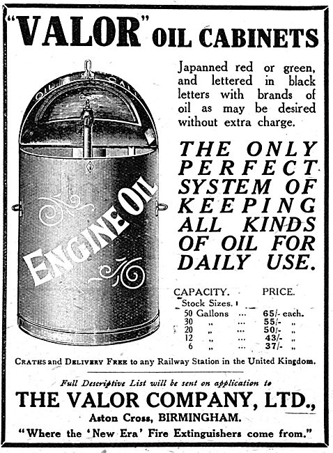 Valor Engine Oil Cabinets 1917                                   