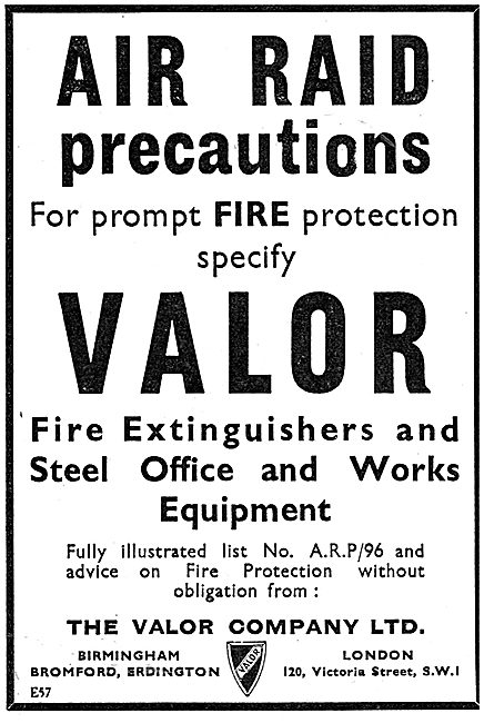 Valor ARP Air Raid Precautions Fire Extinguishers                