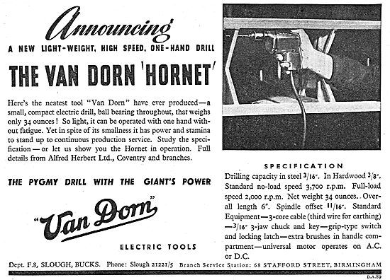 Van Dorn Hornet Electric Hand Drill                              