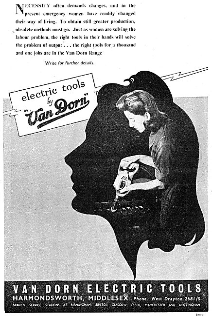 Van Dorn Electric Tools 1943 Advert                              