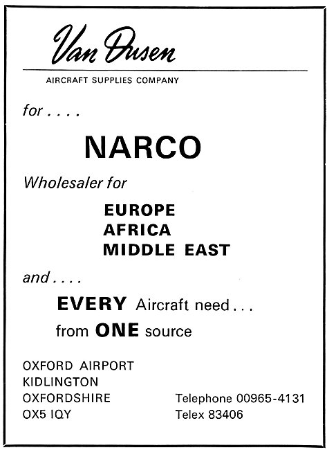 Van Dusen NARCO Avionics 1969                                    