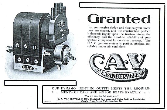 Vandervell CAV Magnetos & Dynamos For Aeroplanes                 