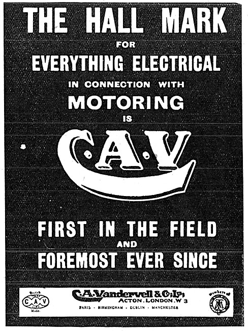 C.A.V. Vandervell Electrical Equipment                           