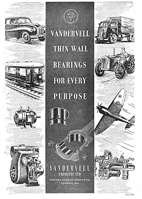Vandervell. Bearing For Every Purpose                            