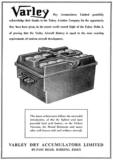 Varley Aircraft Batteries                                        