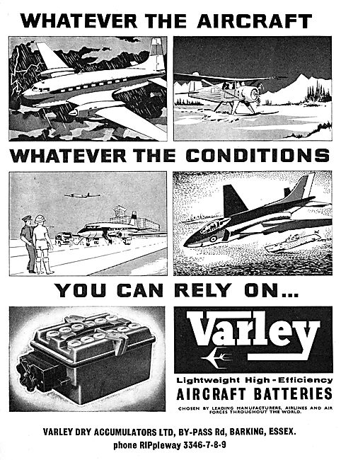 Varley Aircraft Batteries : Varley Dry Accumulators              