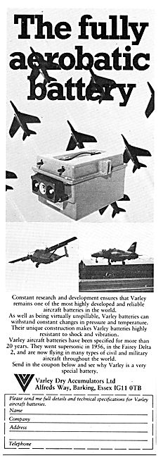 Varley Aircraft Batteries                                        