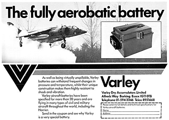 Varley Aircraft Batteries                                        