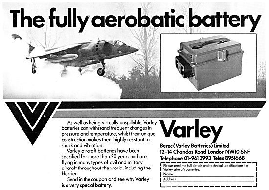 Varley Aircraft Batteries                                        