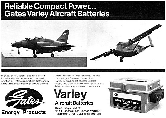 Varley Aircraft Batteries                                        