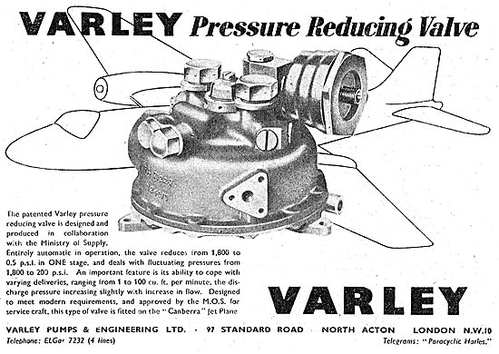 Varley Pumps - Valves. Pressure Reducing Valve1950               