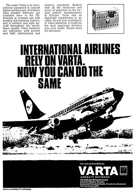 Varta Aircraft Batteries                                         