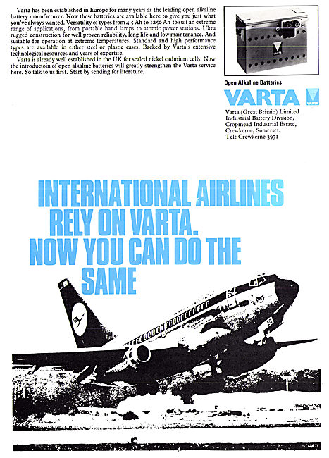 Varta Aircraft Batteries - Varta Accumulators                    