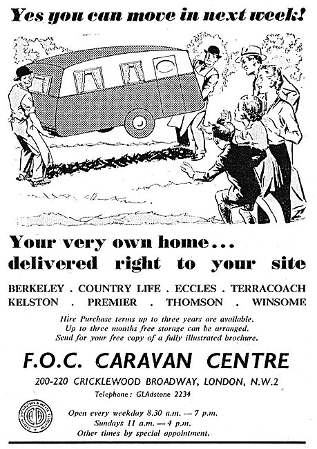 F.O.C. Caravan Centre : Berkeley. Country Life. Eccles.Terracoach