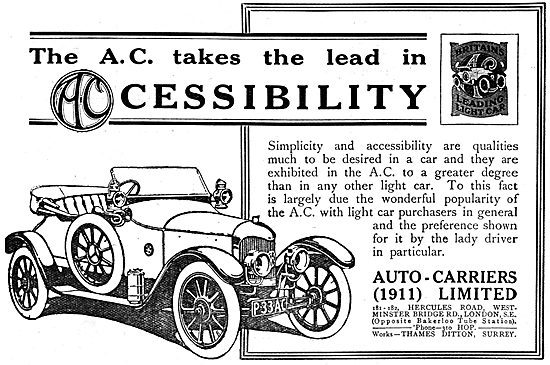 Auto-Carriers. 1917  A.C.Cars                                    