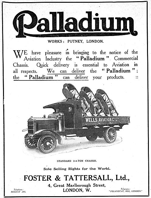 Palladium Lorries & Commercial Vehicles - 1917 Advert            