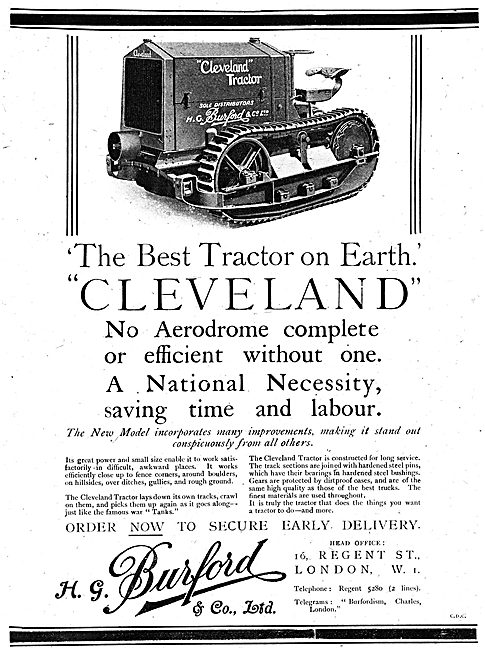 H.G.Burford & Co - Burford Cleveland Tractor 1918 Advert         