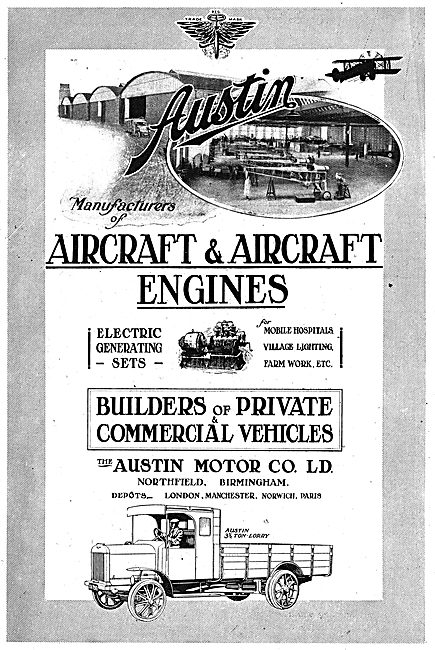 The Austin Motor Company - Austin Cars, Lorries & Engines. 1918  