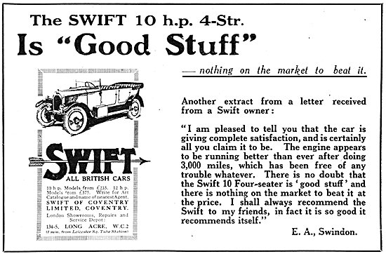 Swift Motor Cars 1925                                            