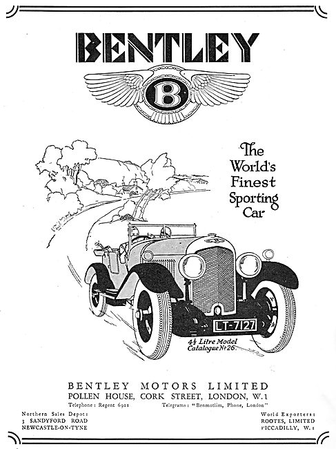 Bentley 41/2 Litre - 1929 Advert                                 