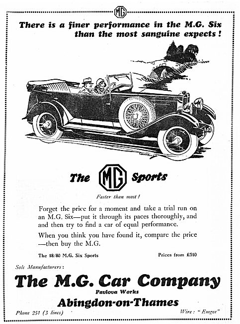 MG 18/80 Six Sports 1929                                         