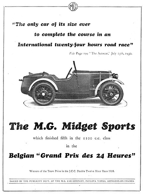 The M.G.Midget                                                   