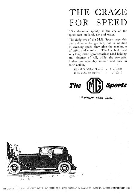 MG 8/33 Midget Sports 1930                                       