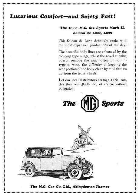 1931 18/80 MG Six Sports MkII                                    