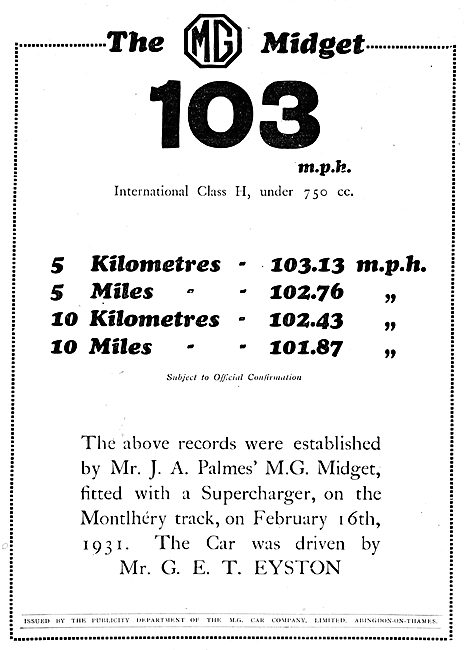 1931 MG Midget                                                   