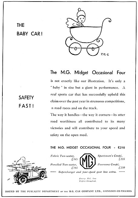 M.G.Cars M.G.Midget Occasional Four 1924                         
