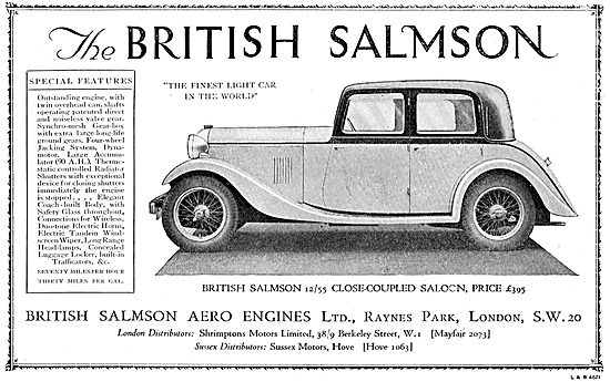 British Salmson 12/55 Close-Coupled Saloon Car 1934              