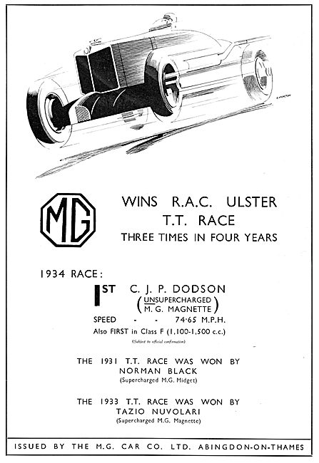 MG Car 1934. MG Magnette MG Midget                               