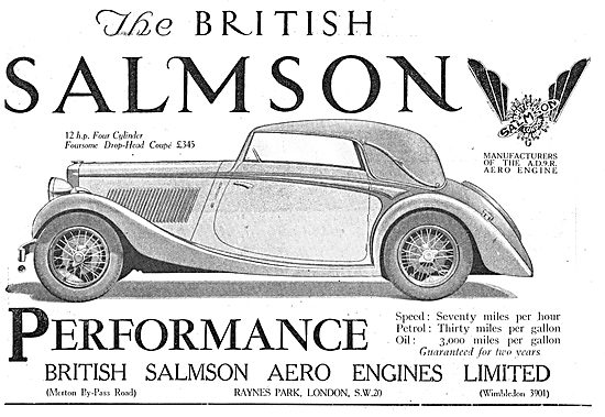 British Salmson 12HP Drop Head Coupe                             