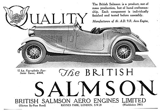 British Salmson Four Seater Tourer 1936                          