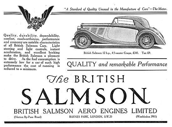 British Salmson 4/5 Seater Coupe 1936                            