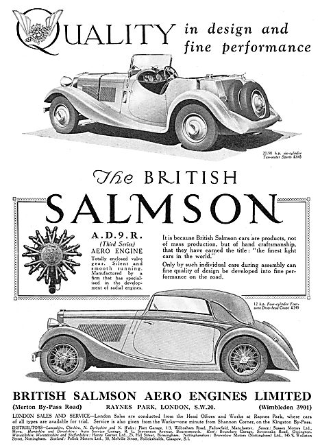 British Salmson Cars & Aero Engines                              