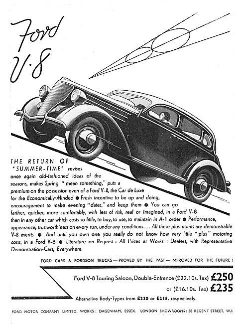 Ford V-8 Car Range For 1936                                      