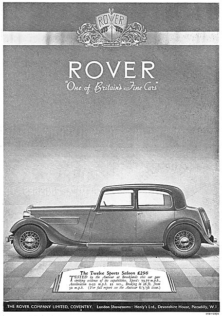 The Rover Twelve Sports Saloon 1936                              