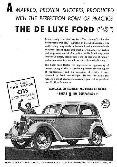 1937 De Luxe Ford Motor Car                                      