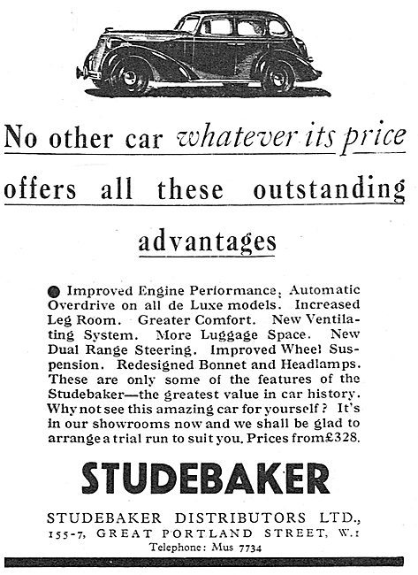 1937 Studebaker Motor Cars                                       