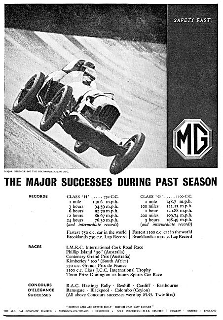 1938 MG Motor Cars                                               