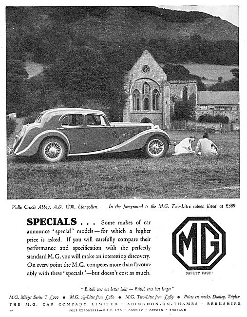 1938 MG Motor Cars                                               