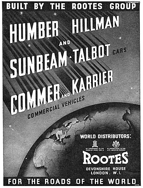 1939 Rootes Group : Humber, Hillman,Sunbeam Talbot, Commer       